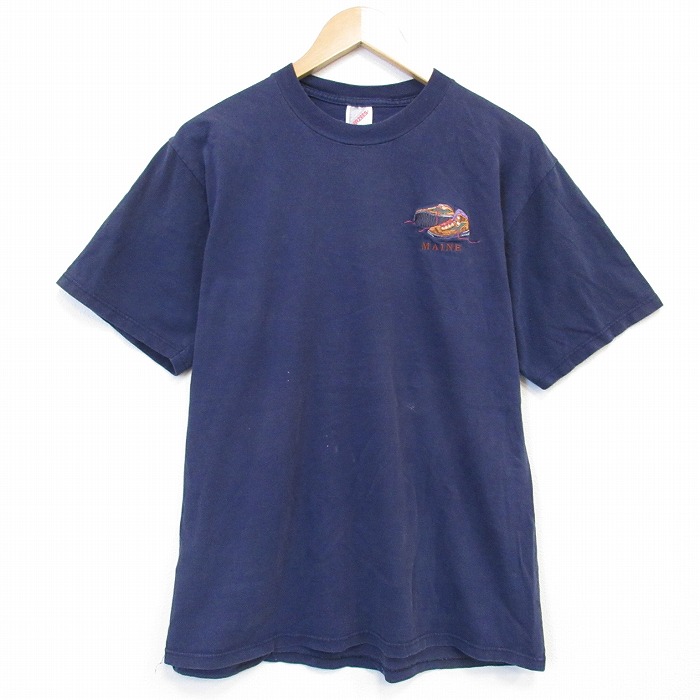 【20%OFF】90s 半袖Tシャツ ブーツ ネイビー メンズL相当 | 古着