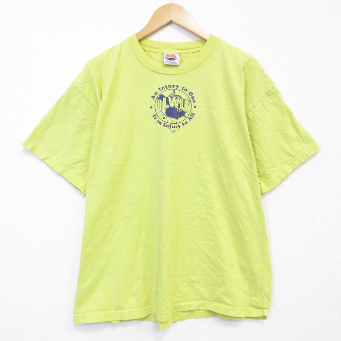 90s 半袖Tシャツ ILWU イエロー メンズXL相当 | 古着