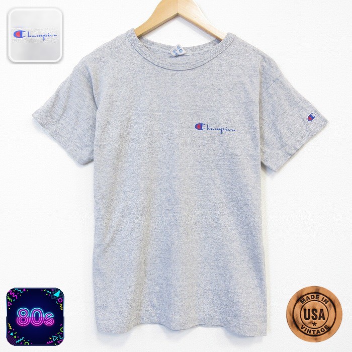 チャンピオン 80s 半袖Tシャツ ワンポイントロゴ グレー メンズL相当 | 古着