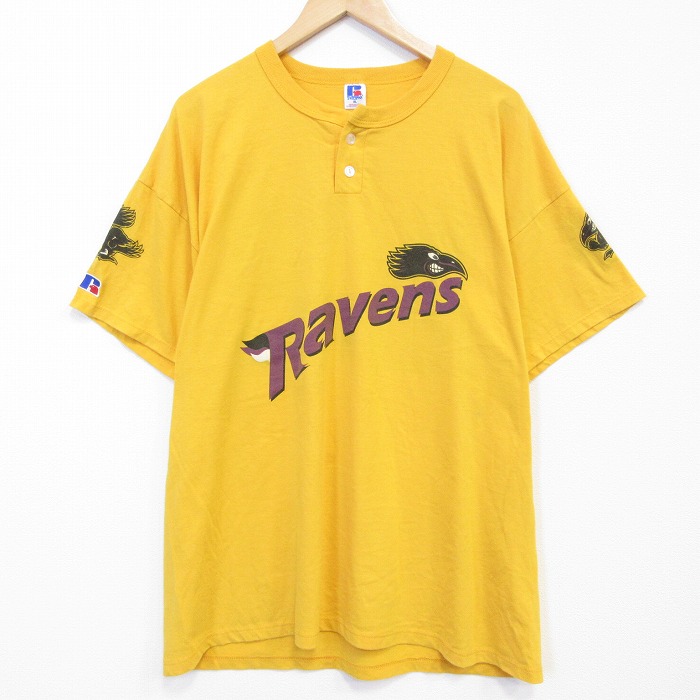 【20％OFF】ラッセル 80s 半袖Tシャツ レイブンズ イエロー メンズXL相当 | 古着