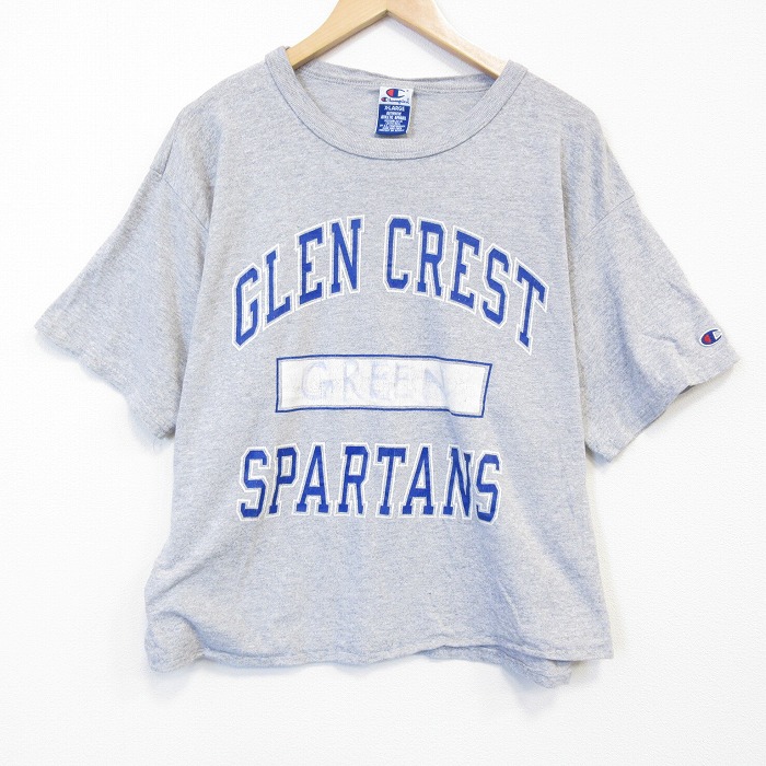 チャンピオン 90s 半袖Tシャツ SPARTANS 霜降りグレー メンズXL相当 | 古着