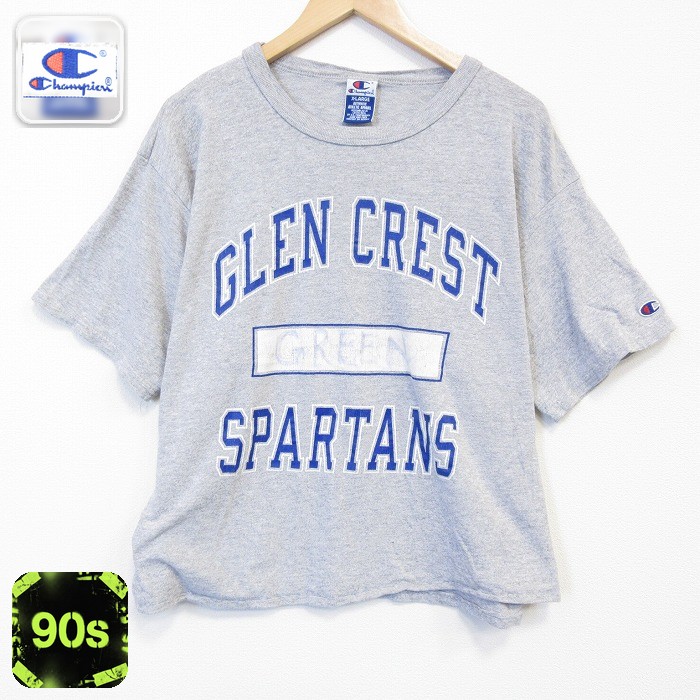 チャンピオン 90s 半袖Tシャツ SPARTANS 霜降りグレー メンズXL相当 | 古着