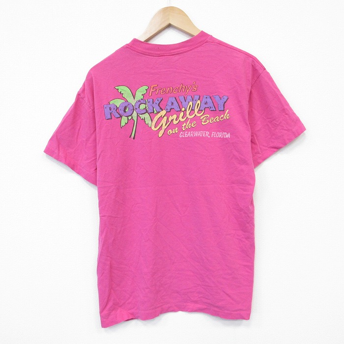 【20%OFF】半袖Tシャツ ROCKAWAY ピンク メンズM相当 | 古着