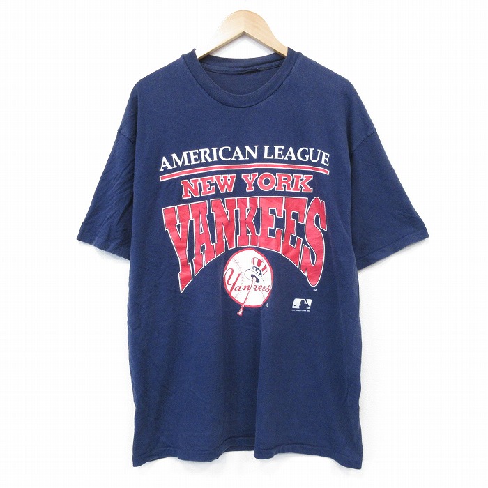 90s 半袖Tシャツ ニューヨークヤンキース ネイビー メンズXL相当 | 古着