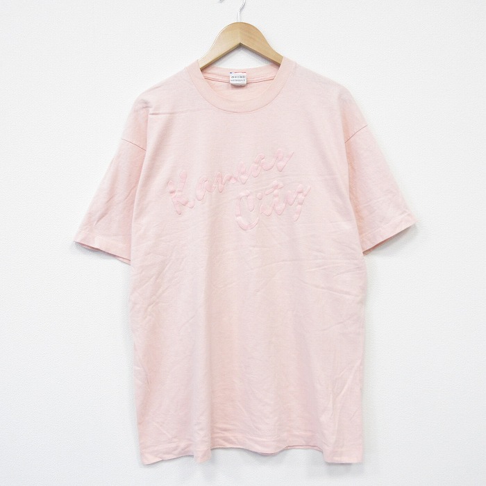 【20%OFF】フルーツオブザルーム 80s 半袖Tシャツ カンザスシティ ピンク メンズXL相当 | 古着
