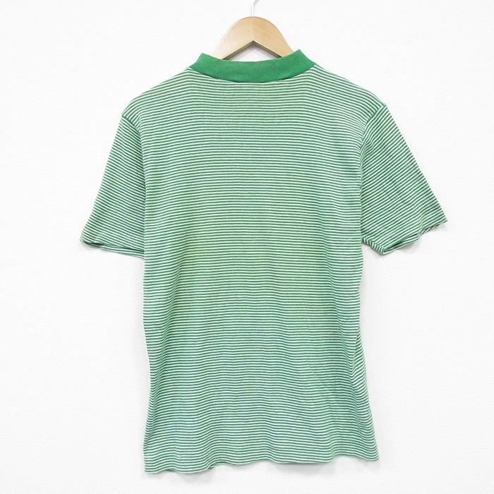 【20％OFF】70s 半袖Tシャツ ボーダー グリーン メンズM相当 | 古着