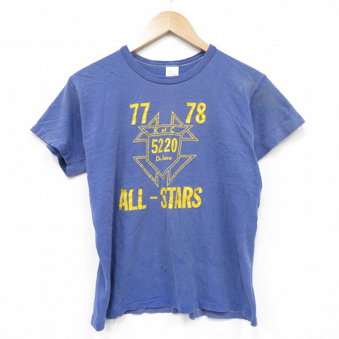 ラッセル 70s 半袖Tシャツ ALL ネイビー メンズS相当 | 古着