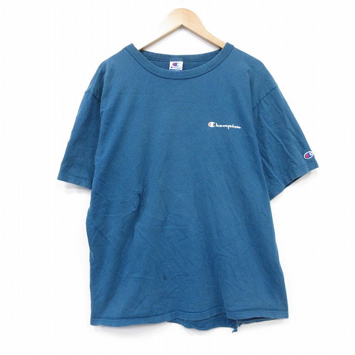 チャンピオン 90s 半袖Tシャツ ワンポイントロゴ グリーン メンズL相当 | 古着