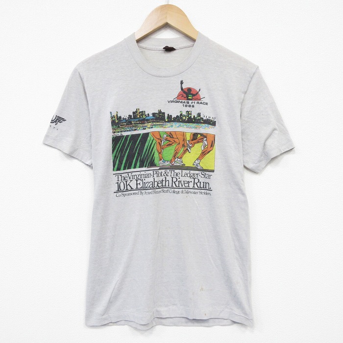 80s 半袖Tシャツ マラソン グレー メンズS相当 | 古着