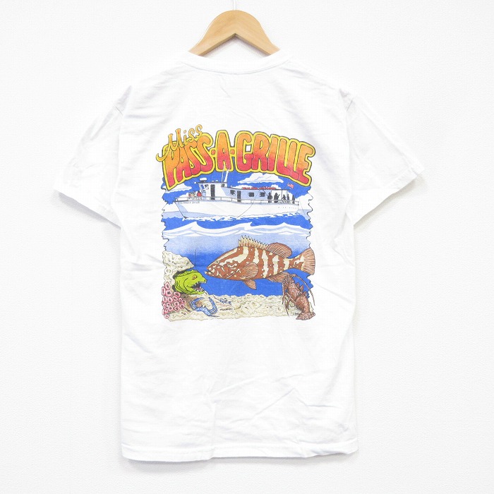 【20%OFF】00s 半袖Tシャツ 魚 ホワイト メンズM相当 | 古着