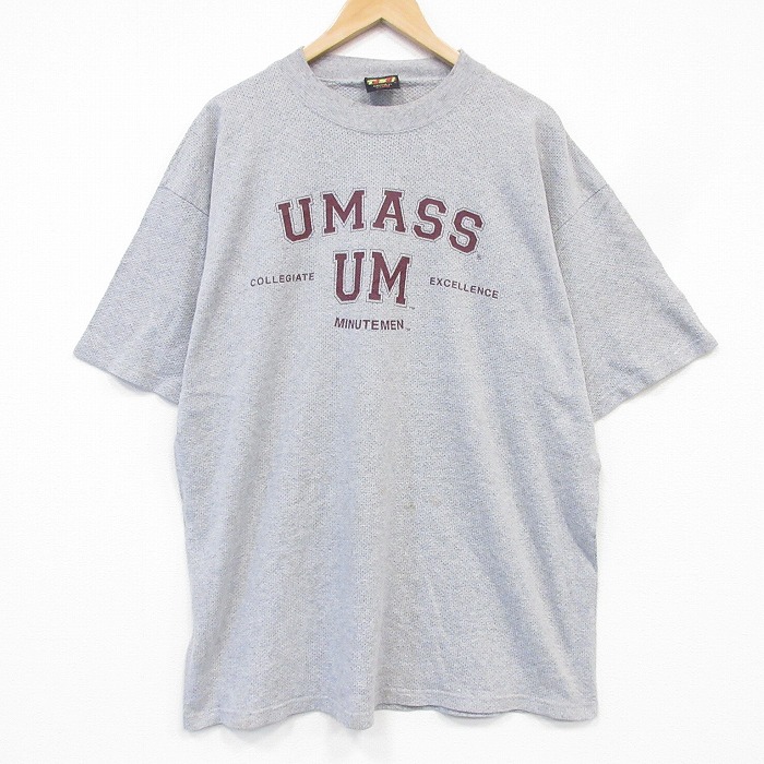 90s 半袖Tシャツ UMASS カレッジ グレー メンズXL相当 | 古着
