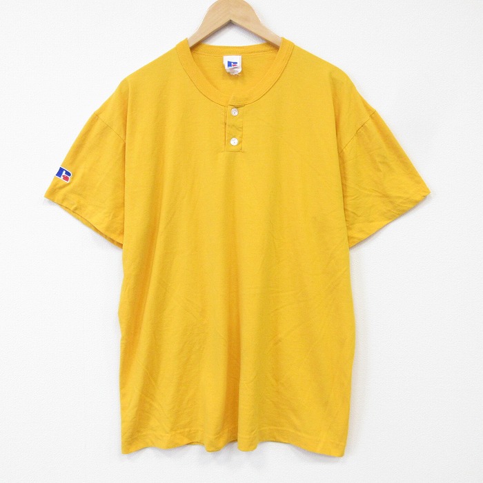 【20％OFF】ラッセル 00s 半袖Tシャツ ワンポイントロゴ イエロー メンズXL相当 | 古着