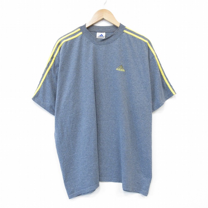 アディダス 90s 半袖Tシャツ ワンポイントロゴ グレー メンズXL相当 | 古着