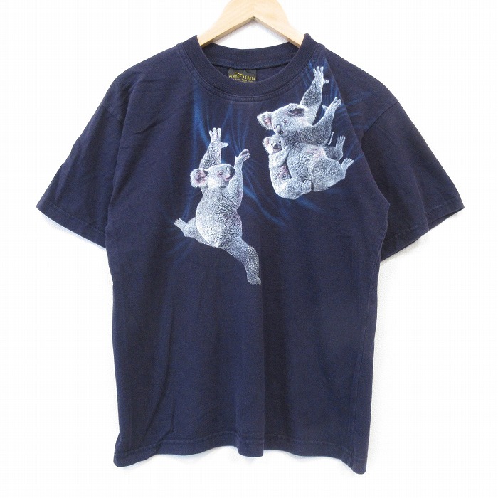 90s 半袖Tシャツ コアラ ネイビー メンズM相当 | 古着
