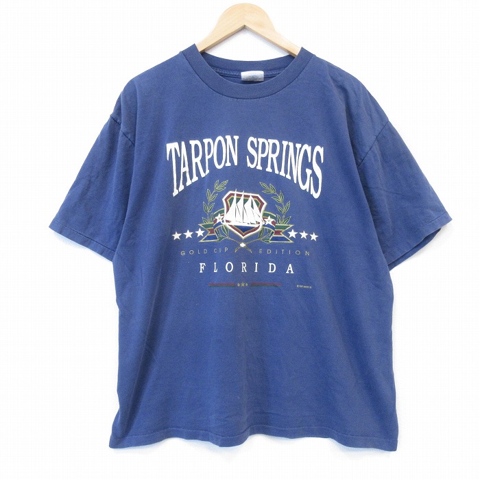 90s 半袖Tシャツ フロリダ ネイビー メンズXL相当 | 古着