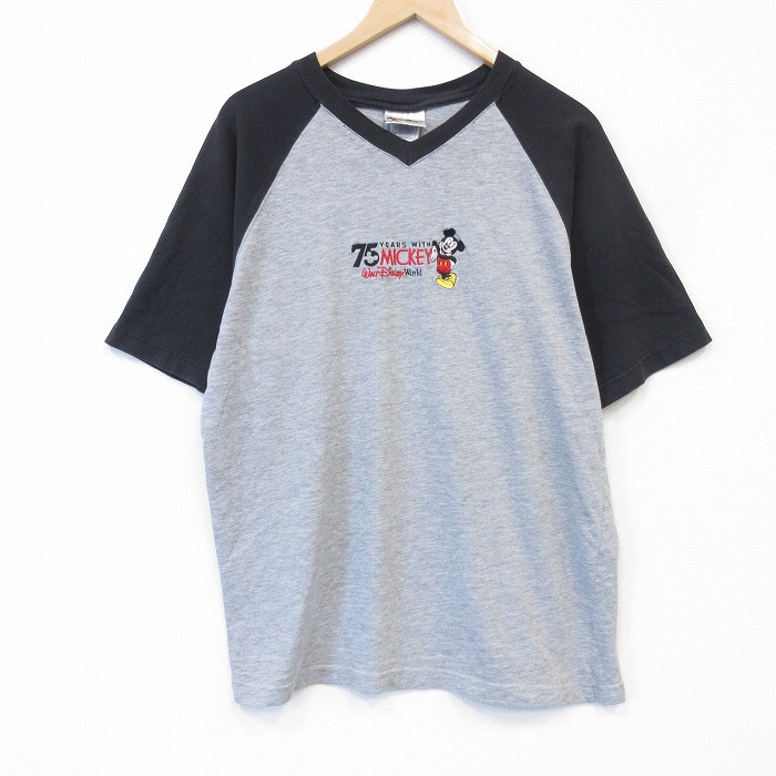 【20%OFF】00s 半袖Tシャツ ミッキー刺繍 グレー メンズXL相当 | 古着