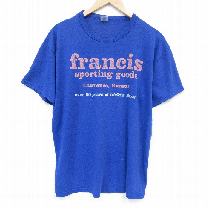 ラッセル 90s 半袖Tシャツ francis ブルー メンズL相当 | 古着