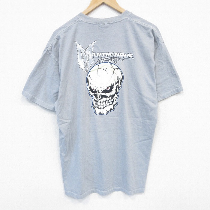 00s 半袖Tシャツ スカル グレー メンズXL相当 | 古着