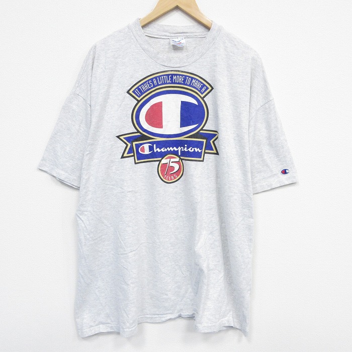チャンピオン 90s 半袖Tシャツ ビッグロゴ グレー メンズXL相当 | 古着