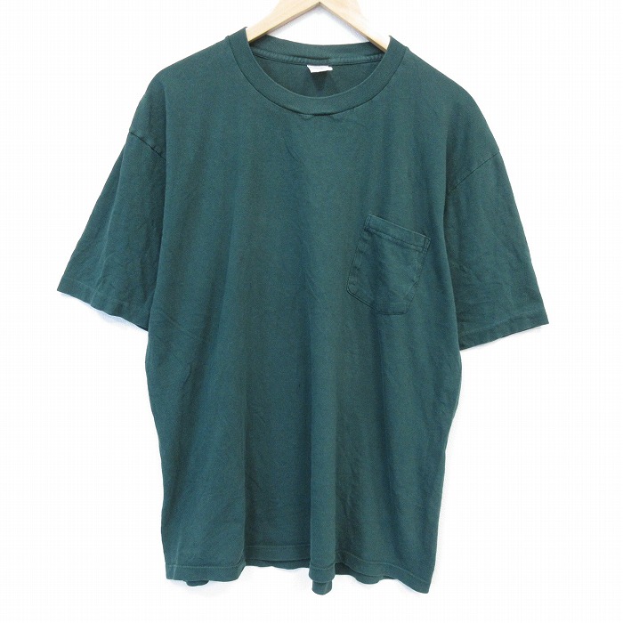 タウンクラフト 90s 半袖Tシャツ 胸ポケット付き グリーン メンズXL相当 | 古着