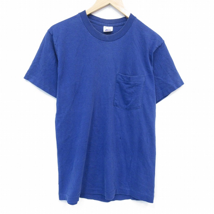 BVD 90s 半袖Tシャツ 胸ポケット付き ブルー メンズM相当 | 古着