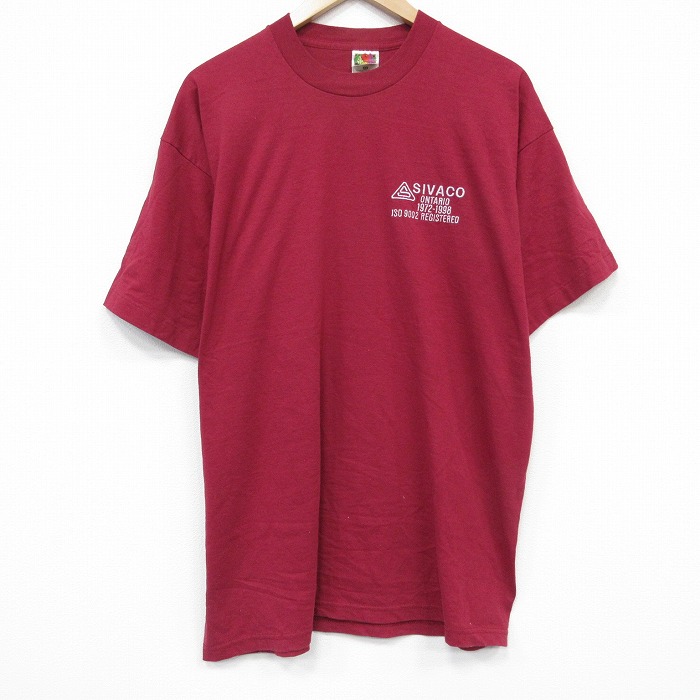 フルーツオブザルーム 90s 半袖Tシャツ SIVACO バーガンディ メンズXL相当 | 古着