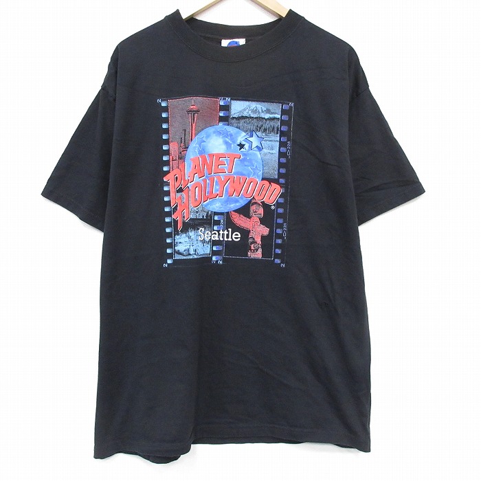 プラネットハリウッド 90s 半袖Tシャツ ブラック メンズXL相当 | 古着