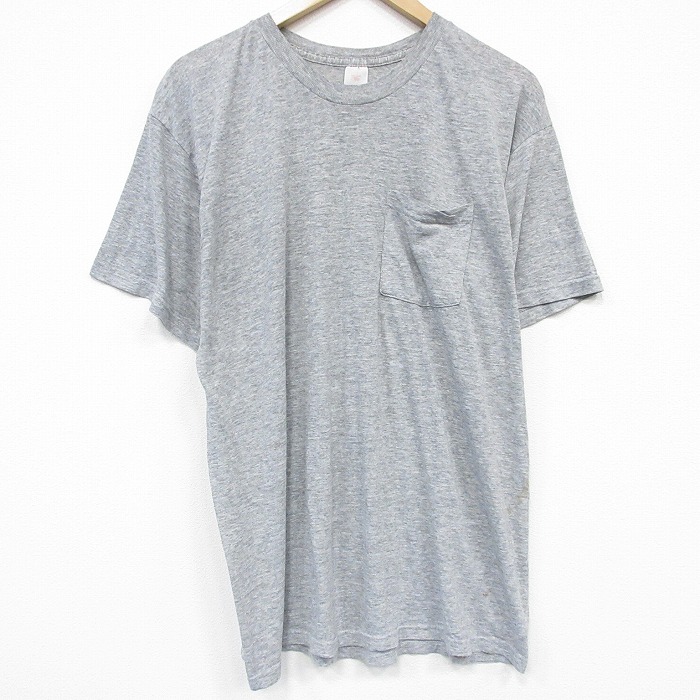 フルーツオブザルーム 90s 半袖Tシャツ 胸ポケット グレー メンズXL相当 | 古着
