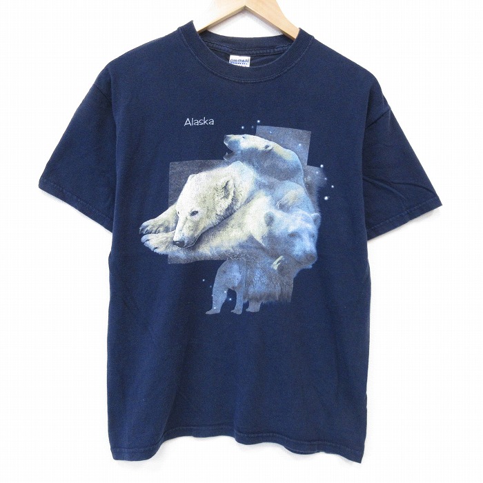 【20%OFF】00s 半袖Tシャツ シロクマ ネイビー メンズM相当 | 古着