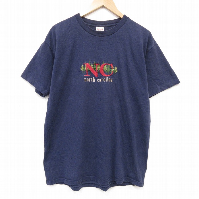 90s 半袖Tシャツ NO刺繍 ネイビー メンズXL相当 | 古着