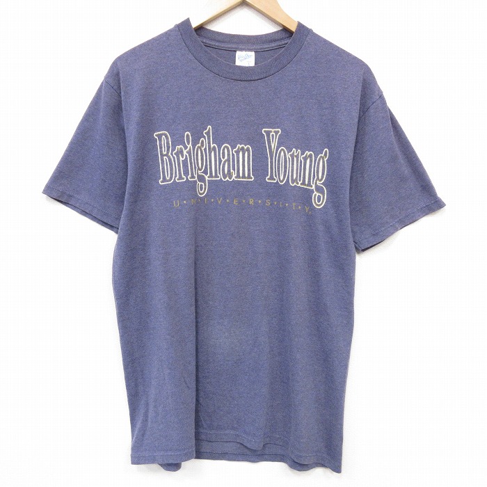 90s 半袖Tシャツ Brighamカレッジ パープル メンズL相当 | 古着