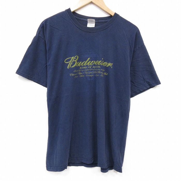 00s 半袖Tシャツ バドワイザー ネイビー メンズL相当 | 古着