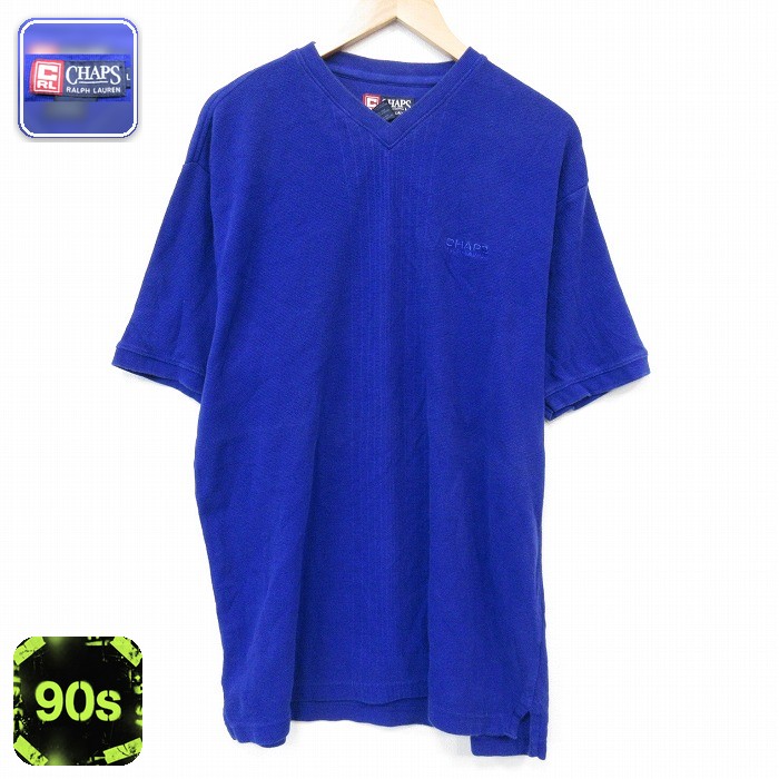 ラルフローレン 90s 半袖Tシャツ ワンポイントロゴ ブルー メンズXL相当 | 古着