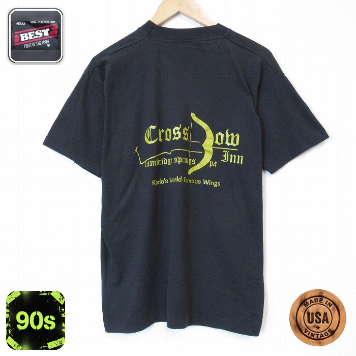 フルーツオブザルーム 90s 半袖Tシャツ クロスボウ ブラック メンズL相当 | 古着