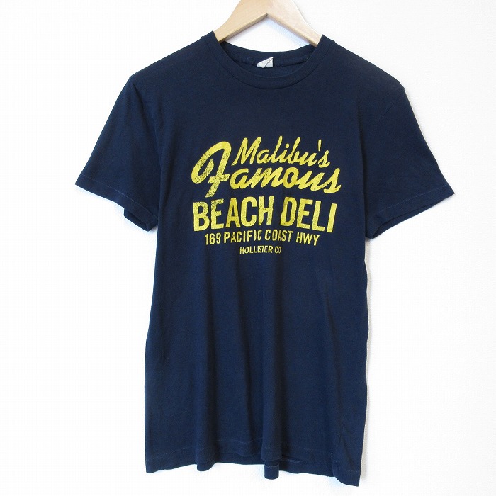 【20％OFF】ホリスター L半袖Tシャツ ビーチ ネイビー メンズL相当 | 古着