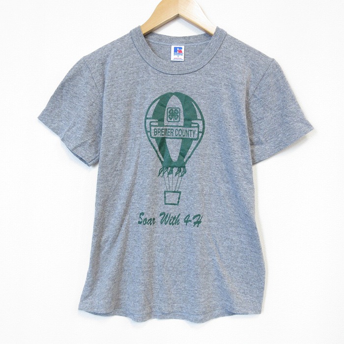 ラッセル 80s 半袖Tシャツ 気球 グレー メンズS相当 | 古着