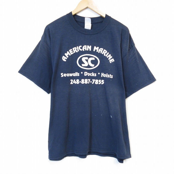 【20%OFF】00s 半袖Tシャツ SC ネイビー メンズXL相当 | 古着