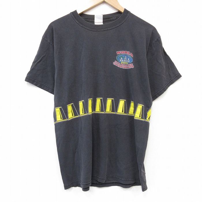 【20%OFF】00s 半袖Tシャツ スピードスタックス ブラック メンズL相当 | 古着
