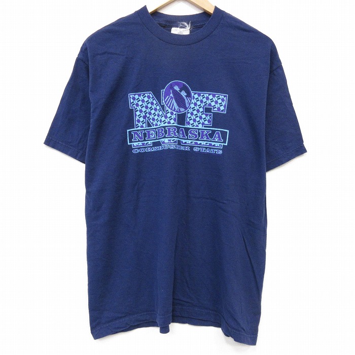 90s 半袖Tシャツ ネブラスカ ネイビー メンズL相当 | 古着