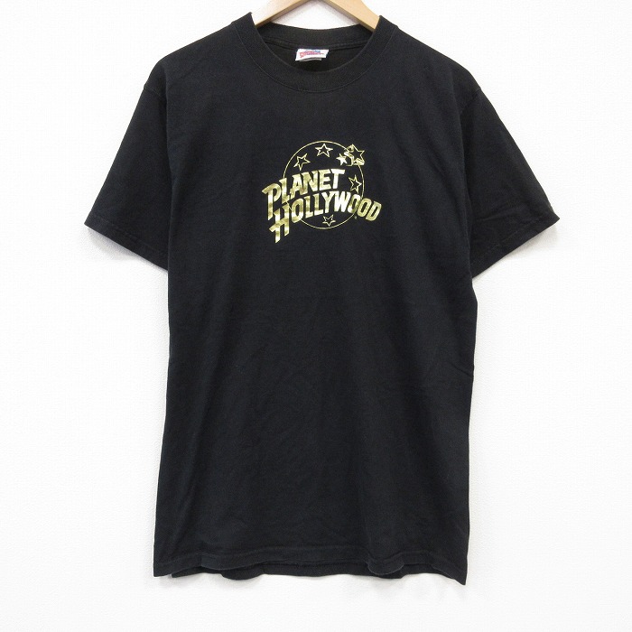 プラネットハリウッド 90s 半袖Tシャツ プラネットハリウッドプリント ブラック メンズL相当 | 古着