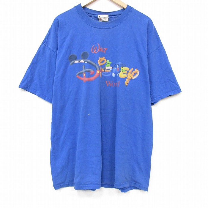 【20%OFF】ディズニー 00s 半袖Tシャツ ブルー メンズXL相当 | 古着