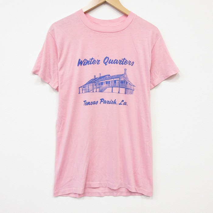 80s 半袖Tシャツ ルイジアナ ピンク メンズM相当 | 古着