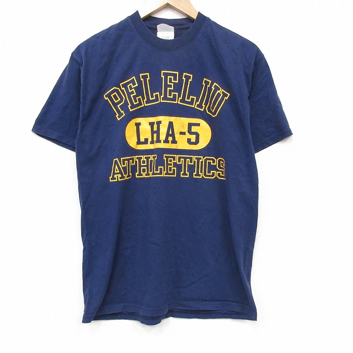 00s 半袖Tシャツ PELELIU ネイビー メンズM相当 | 古着