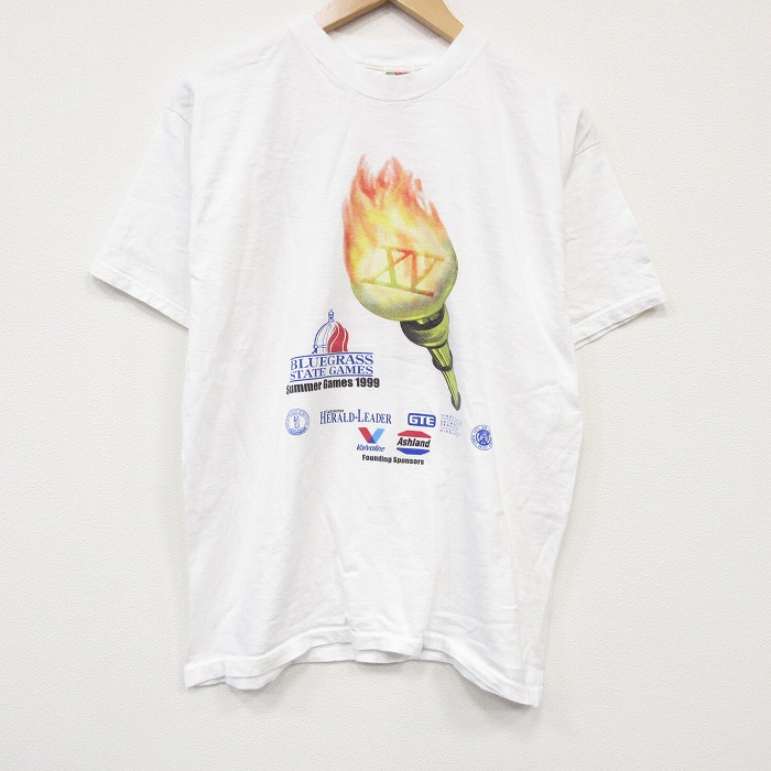 フルーツオブザルーム 90s 半袖Tシャツ 聖火企業広告 ホワイト メンズL相当 | 古着