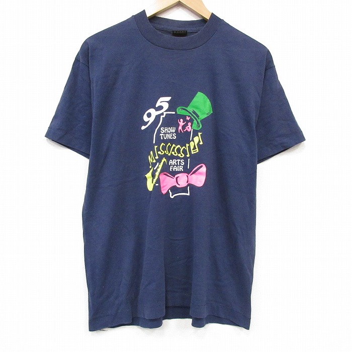 フルーツオブザルーム 90s 半袖Tシャツ ミシシッピ ネイビー メンズXL相当 | 古着