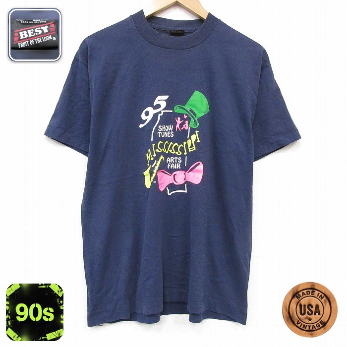 フルーツオブザルーム 90s 半袖Tシャツ ミシシッピ ネイビー メンズXL相当 | 古着