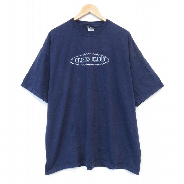 90s 半袖Tシャツ PRISON ネイビー メンズXL相当 | 古着