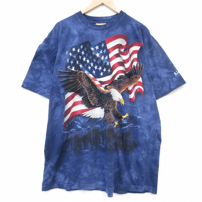 THE MOUNTAIN 00s 半袖Tシャツ 鳥 ネイビータイダイ メンズXL相当 | 古着