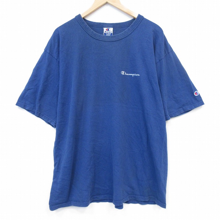 チャンピオン 90s 半袖Tシャツ ワンポイントロゴ ネイビー メンズXL相当 | 古着