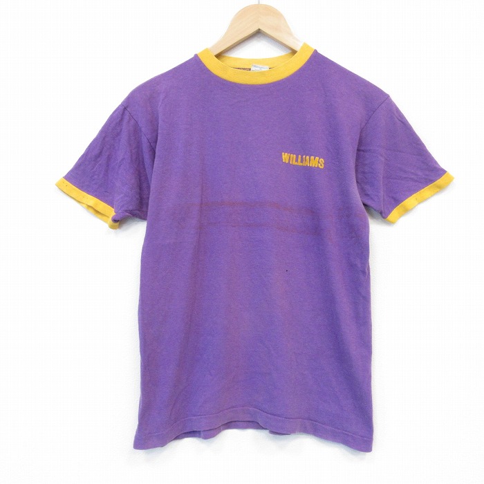 チャンピオン 70s 半袖Tシャツ WILLIAMS フェード パープル メンズM相当 | 古着